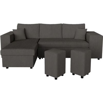 Canapé d'angle réversible Longitude Mady avec rangement - Gris anthracite - Canapé - Publicité Canapé d'angle réversible Longitude Mady avec rangement - Gris anthracite - Canapé - Publicité