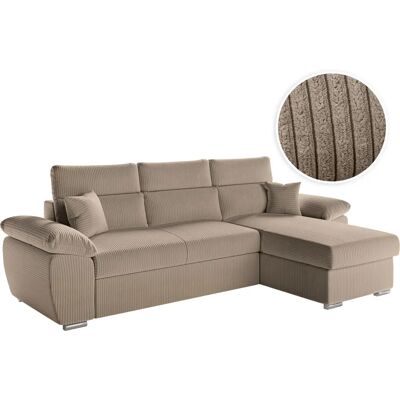Unknown - Taupe Corduroy Corner - Canapé-lit - Publicité Unknown - Taupe Corduroy Corner - Canapé-lit - Publicité