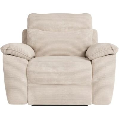Loungitude - Fauteuil en velours beige - Relaxation manuelle - Publicité Loungitude - Fauteuil en velours beige - Relaxation manuelle - Publicité