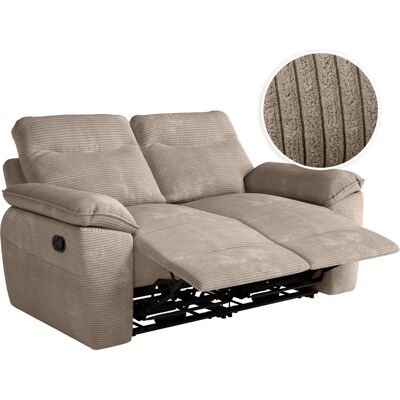 Canapé relaxant taupe en velours 2 places - Loungitude - Publicité Canapé relaxant taupe en velours 2 places - Loungitude - Publicité