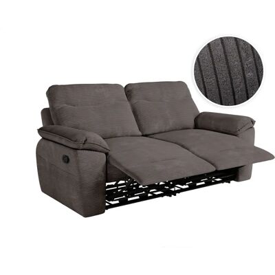 NEA - Canapé relaxation 3 places velours gris - Velours côtelé - sofa - Publicité NEA - Canapé relaxation 3 places velours gris - Velours côtelé - sofa - Publicité
