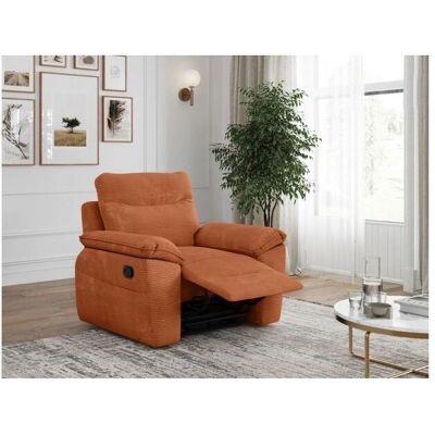 NEA - Fauteuil de relaxation - terracotta - velours côtelé - Armchair - Publicité NEA - Fauteuil de relaxation - terracotta - velours côtelé - Armchair - Publicité