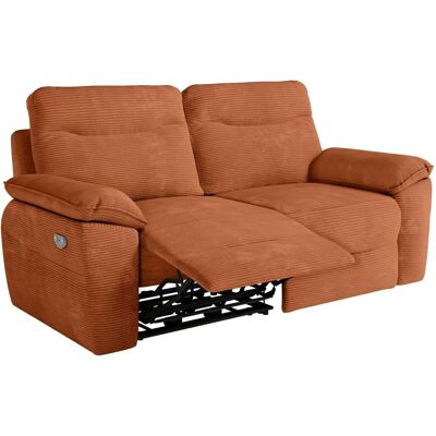 NEA - 3 places terracotta velours électrique - Recliner sofa - Publicité NEA - 3 places terracotta velours électrique - Recliner sofa - Publicité