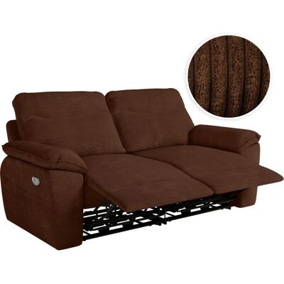 NEA - 3P Electric Recliner - Velours brun - 3 places - Sofa - Publicité NEA - 3P Electric Recliner - Velours brun - 3 places - Sofa - Publicité