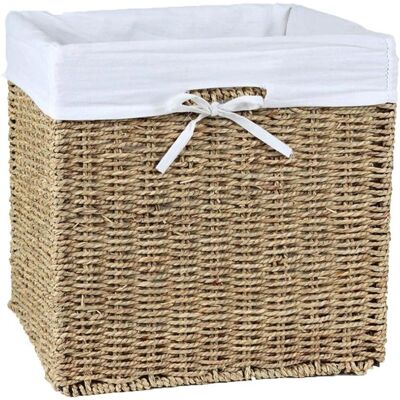 Panier de rangement en rotin pliable - 32x32x32 cm - Bois clair / Marron - Publicité Panier de rangement en rotin pliable - 32x32x32 cm - Bois clair / Marron - Publicité