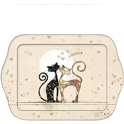 Plateau de Service Kiub Bug Art - Chats amoureux 21x14cm - Publicité Plateau de Service Kiub Bug Art - Chats amoureux 21x14cm - Publicité