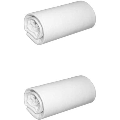 Terre de Nuit - Lot de 2 draps housses blancs 90x200 - Publicité Terre de Nuit - Lot de 2 draps housses blancs 90x200 - Publicité