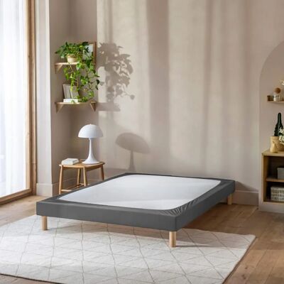 Terre de Nuit - Cache-sommier coton jersey anthracite - 70x200 - Cover - Publicité Terre de Nuit - Cache-sommier coton jersey anthracite - 70x200 - Cover - Publicité