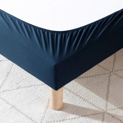 Terre de Nuit - Cache-sommier Jersey Bleu Marine - 80x190 - Bed skirt - Publicité Terre de Nuit - Cache-sommier Jersey Bleu Marine - 80x190 - Bed skirt - Publicité