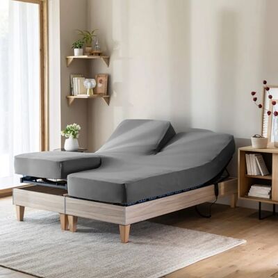 Terre de Nuit - Drap housse gris souris - Fitted sheet - Publicité Terre de Nuit - Drap housse gris souris - Fitted sheet - Publicité