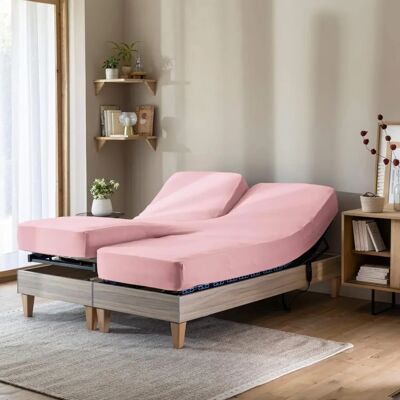 Terre de Nuit - 2x80x200 - Rose thé - 80x200 - Fitted sheet - Publicité Terre de Nuit - 2x80x200 - Rose thé - 80x200 - Fitted sheet - Publicité