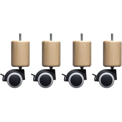 Someo - 4 pieds cylindriques bois naturel - Ø6 cm - Pieds de lit - Publicité Someo - 4 pieds cylindriques bois naturel - Ø6 cm - Pieds de lit - Publicité