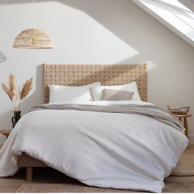 Terre de Nuit - Tête de lit à lanières 160 cm - Bois naturel - 160x200 cm - Headboard - Publicité Terre de Nuit - Tête de lit à lanières 160 cm - Bois naturel - 160x200 cm - Headboard - Publicité