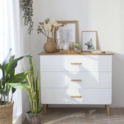 Terre de Nuit Commodes Scandinave Naturel Blanc - Commode - Publicité Terre de Nuit Commodes Scandinave Naturel Blanc - Commode - Publicité