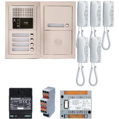 Aiphone GTBA4E Pack Audio 5 - Sistema de intercomunicación para viviendas Aiphone GTBA4E Pack Audio 5 - Sistema de intercomunicación para viviendas