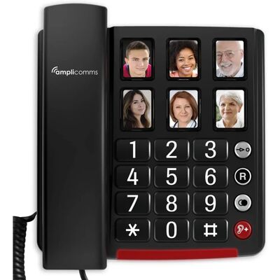 Amplicomms BigTel 40 Plus - Teléfono Negro para Personas Mayores Amplicomms BigTel 40 Plus - Teléfono Negro para Personas Mayores