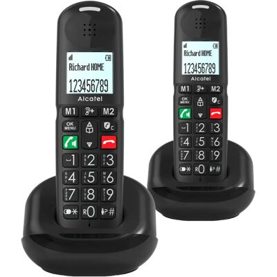 Alcatel XL685 Duo Schnurloses Telefon - Verbesserter Lautsprecher - Schwarz Alcatel XL685 Duo Schnurloses Telefon - Verbesserter Lautsprecher - Schwarz