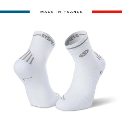 BV SPORT Chaussettes Run Marathon - Blanc/Gris - 39/41 - Équipement de course - Publicité BV SPORT Chaussettes Run Marathon - Blanc/Gris - 39/41 - Équipement de course - Publicité