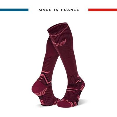 Calzini da Trail BV SPORT - Bordeaux / Rose S+ Calzini da Trail BV SPORT - Bordeaux / Rose S+