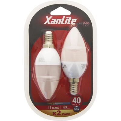 XanLite PACK2EV470F Lâmpada de Economia de Energia - Branco Quente - E14 - 5W XanLite PACK2EV470F Lâmpada de Economia de Energia - Branco Quente - E14 - 5W