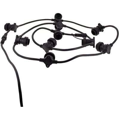 Fita de iluminação exterior XANLITE - 5m, 10 soquetes, Preto - IP20 Fita de iluminação exterior XANLITE - 5m, 10 soquetes, Preto - IP20