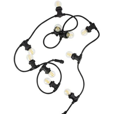 Conjunto de luces de cuerda negras Xanlite con 10 bombillas LED Conjunto de luces de cuerda negras Xanlite con 10 bombillas LED