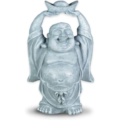Zen Light Risios Gris - Statue de Bouddha souriant - 8x6x12cm Zen Light Risios Gris - Statue de Bouddha souriant - 8x6x12cm
