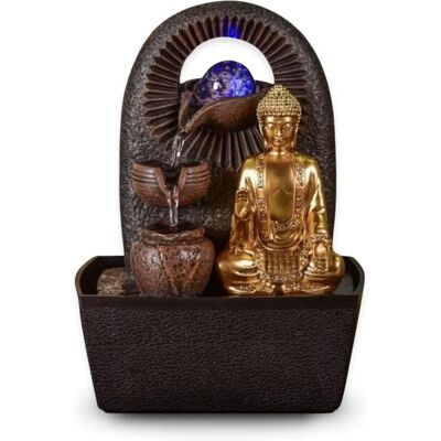 Fontana d'acqua in resina ZEN'LIGHT Bhava - Marrone Fontana d'acqua in resina ZEN'LIGHT Bhava - Marrone