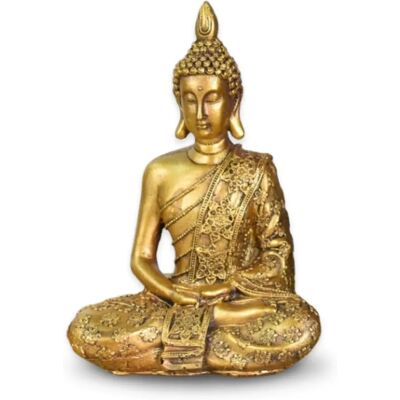 ZEN ARÔME Buddha Statue - Poliresina Gold - 18cm Höhe ZEN ARÔME Buddha Statue - Poliresina Gold - 18cm Höhe
