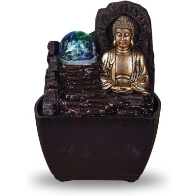 Zen Arôme - Kleine Resin-Inn fountain mit Theravada Buddha - Brun Zen Arôme - Kleine Resin-Inn fountain mit Theravada Buddha - Brun