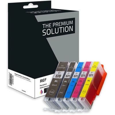 Cartouche d'encre Canon B8C570XL/571XLB/CL - Pack de 5 - Haute capacité - Noir photo, Jaune, Cyan, Magenta, Noir - Publicité Cartouche d'encre Canon B8C570XL/571XLB/CL - Pack de 5 - Haute capacité - Noir photo, Jaune, Cyan, Magenta, Noir - Publicité
