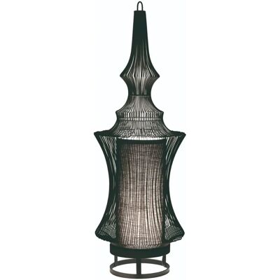 Lampe de Table Opium Noire Forestier - Style Oriental Lampe de Table Opium Noire Forestier - Style Oriental