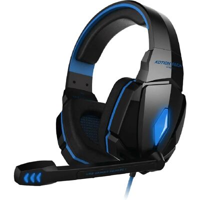 Yonis - Gamer 7.1 USB - LED - Bleu-Noir - Headset - Publicité Yonis - Gamer 7.1 USB - LED - Bleu-Noir - Headset - Publicité