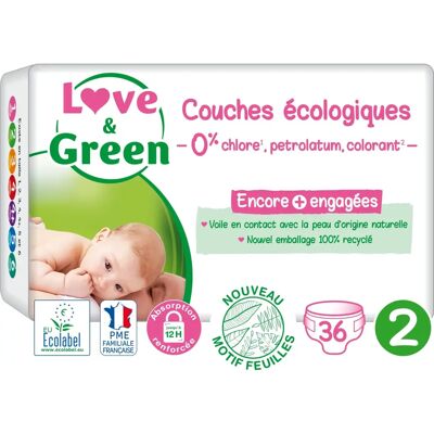 Pannolini ipoallergenici Love & Green T2 - 36 pezzi Pannolini ipoallergenici Love & Green T2 - 36 pezzi