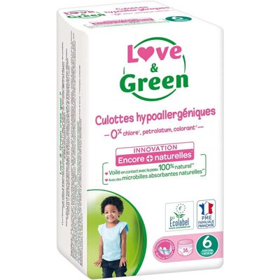 Love & Green Hypoallergene, Umweltfreundliche Größe 6 Culottes - Baby & Mama Love & Green Hypoallergene, Umweltfreundliche Größe 6 Culottes - Baby & Mama