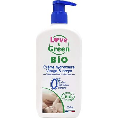 Love & Green Crème Hydratante Bio pour Visage et Corps de Bébé - Publicité Love & Green Crème Hydratante Bio pour Visage et Corps de Bébé - Publicité