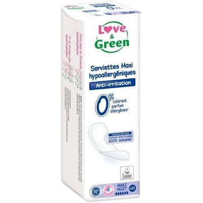 Love & Green hypoallergén éjszakai betétek Love & Green hypoallergén éjszakai betétek
