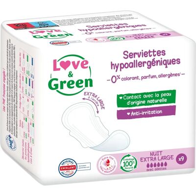 Love & Green Hypoallergene Nachtbinden - Extra Groß Love & Green Hypoallergene Nachtbinden - Extra Groß