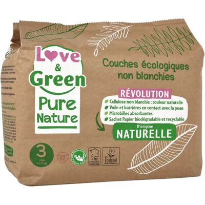Love & Green Hypoallergénes Környezetbarát Pelenkák T3 42 Love & Green Hypoallergénes Környezetbarát Pelenkák T3 42