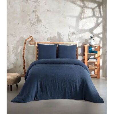 Blanc Avenue - Duvet cover set - Navy - Coton - Publicité Blanc Avenue - Duvet cover set - Navy - Coton - Publicité