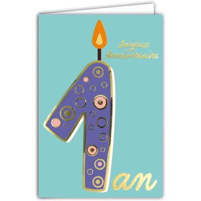 Afie - AFW Baby 1st Birthday Card - 11.5x17cm - Carte de vœux - Publicité Afie - AFW Baby 1st Birthday Card - 11.5x17cm - Carte de vœux - Publicité