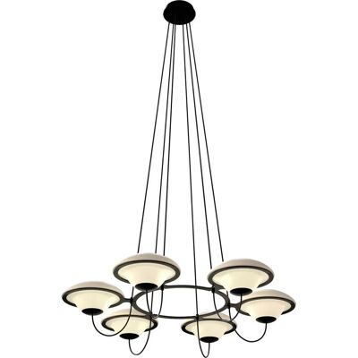 Lampada a Sospensione In The Air di DCW Editions - Acciaio e Vetro Opalino - 106cm Lampada a Sospensione In The Air di DCW Editions - Acciaio e Vetro Opalino - 106cm