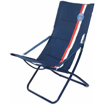 Chaise de plage pliante bleue TRENDYFLAIR - Licence officielle PSG - Publicité Chaise de plage pliante bleue TRENDYFLAIR - Licence officielle PSG - Publicité