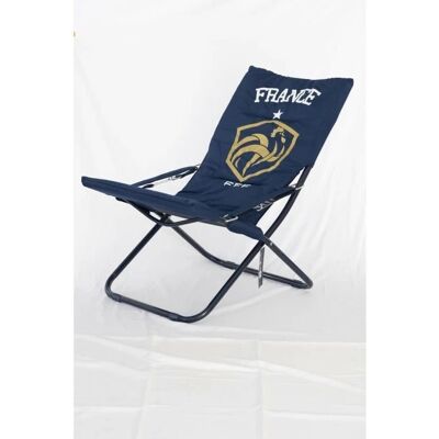 Chaise pliante officielle de la Fédération Française de Football - Bleu - Publicité Chaise pliante officielle de la Fédération Française de Football - Bleu - Publicité