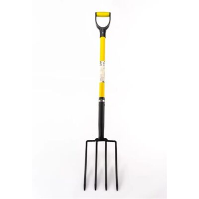 Suan - Fourche de jardin à 4 dents - Manche en fibre de verre - Prise ergonomique - Publicité Suan - Fourche de jardin à 4 dents - Manche en fibre de verre - Prise ergonomique - Publicité