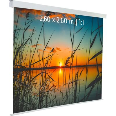 Pantalla de proyección eléctrica KIMEX 042-3626 - 2,60x2,60m, 1:1, Blanco Pantalla de proyección eléctrica KIMEX 042-3626 - 2,60x2,60m, 1:1, Blanco