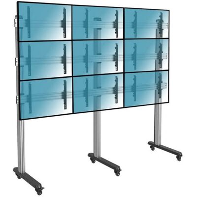 Support TV Mobile KIMEX pour 9 écrans 45-50" - Publicité Support TV Mobile KIMEX pour 9 écrans 45-50" - Publicité