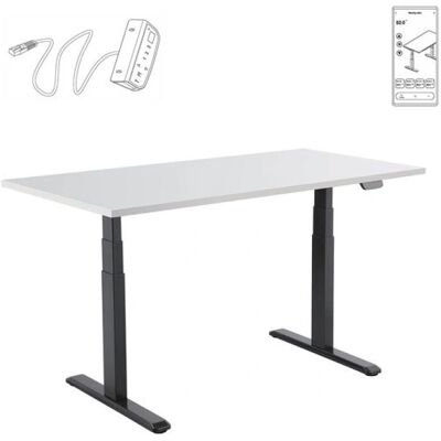 Escritorio eléctrico ajustable en altura KIMEX - Blanco/Negro - 150x75cm - Ergonómico Escritorio eléctrico ajustable en altura KIMEX - Blanco/Negro - 150x75cm - Ergonómico