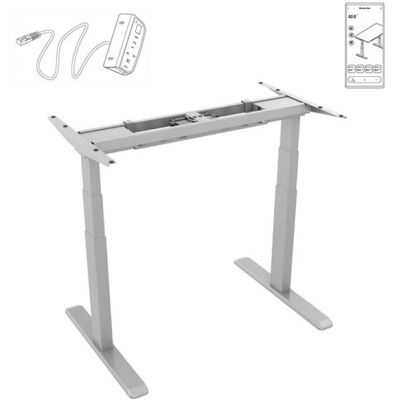 KIMEX Elektrisch Höhenverstellbarer Schreibtisch - 120x75cm, Höhe 62-128cm, Nussbaum/Grau KIMEX Elektrisch Höhenverstellbarer Schreibtisch - 120x75cm, Höhe 62-128cm, Nussbaum/Grau
