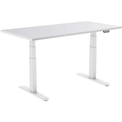 Kimex Höhenverstellbarer Steh-Sitz-Schreibtisch - 150x75cm - Weiß Kimex Höhenverstellbarer Steh-Sitz-Schreibtisch - 150x75cm - Weiß